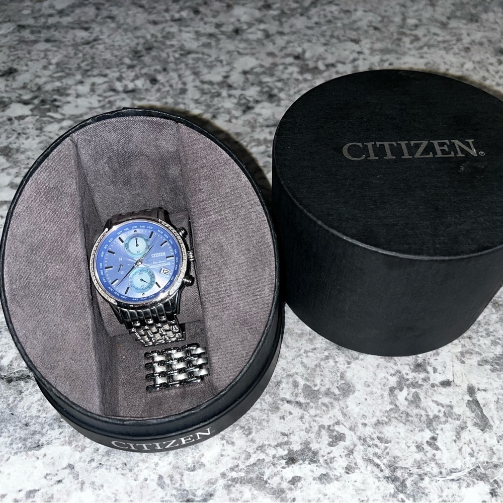 Citizen Eco Drive Radio Controlled Periwinkle Blue Dial Stainless Steel Watch